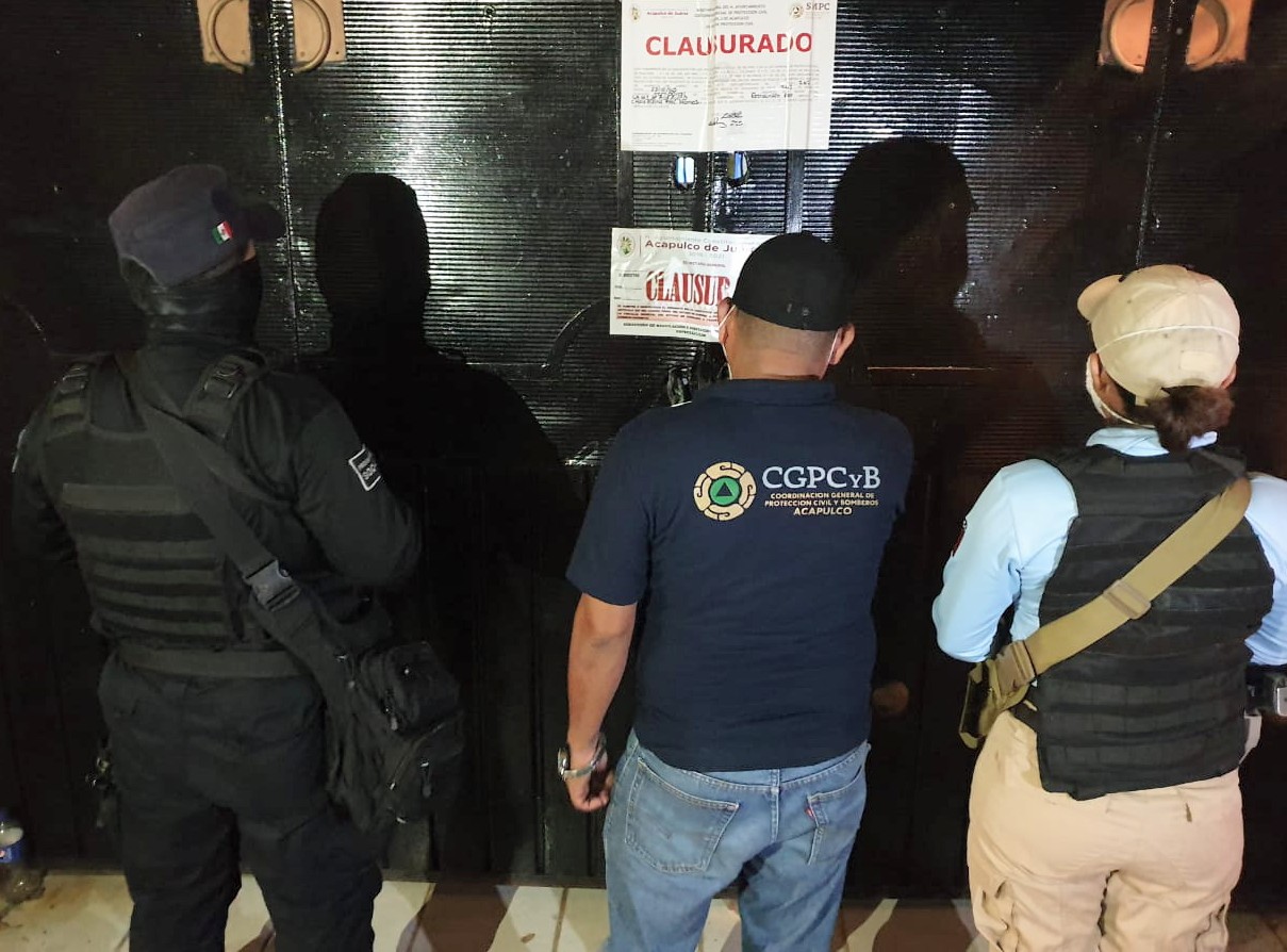 Acapulco: Clausuran otros 8 establecimientos  por incumplir medidas sanitarias