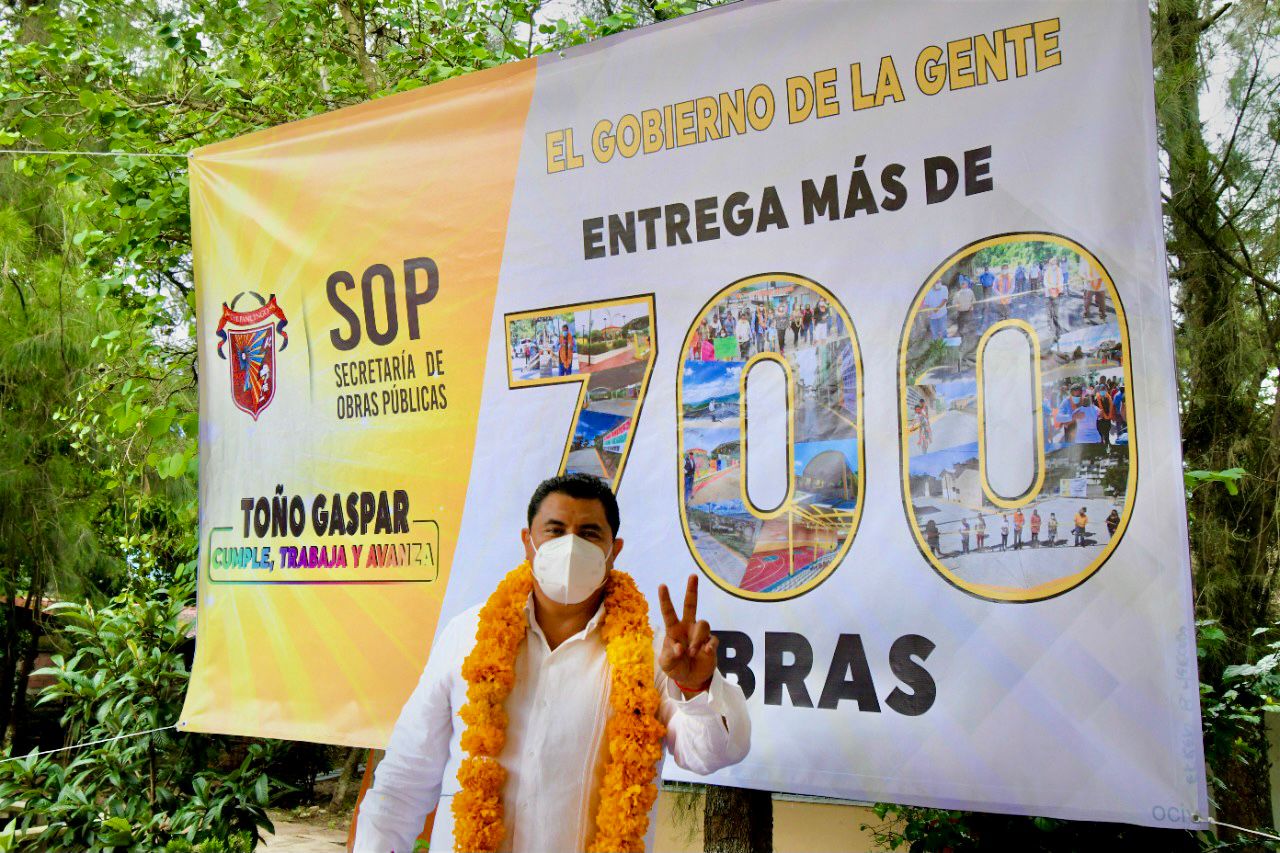 Inaugura Toño Gaspar la obra 700 de su gobierno