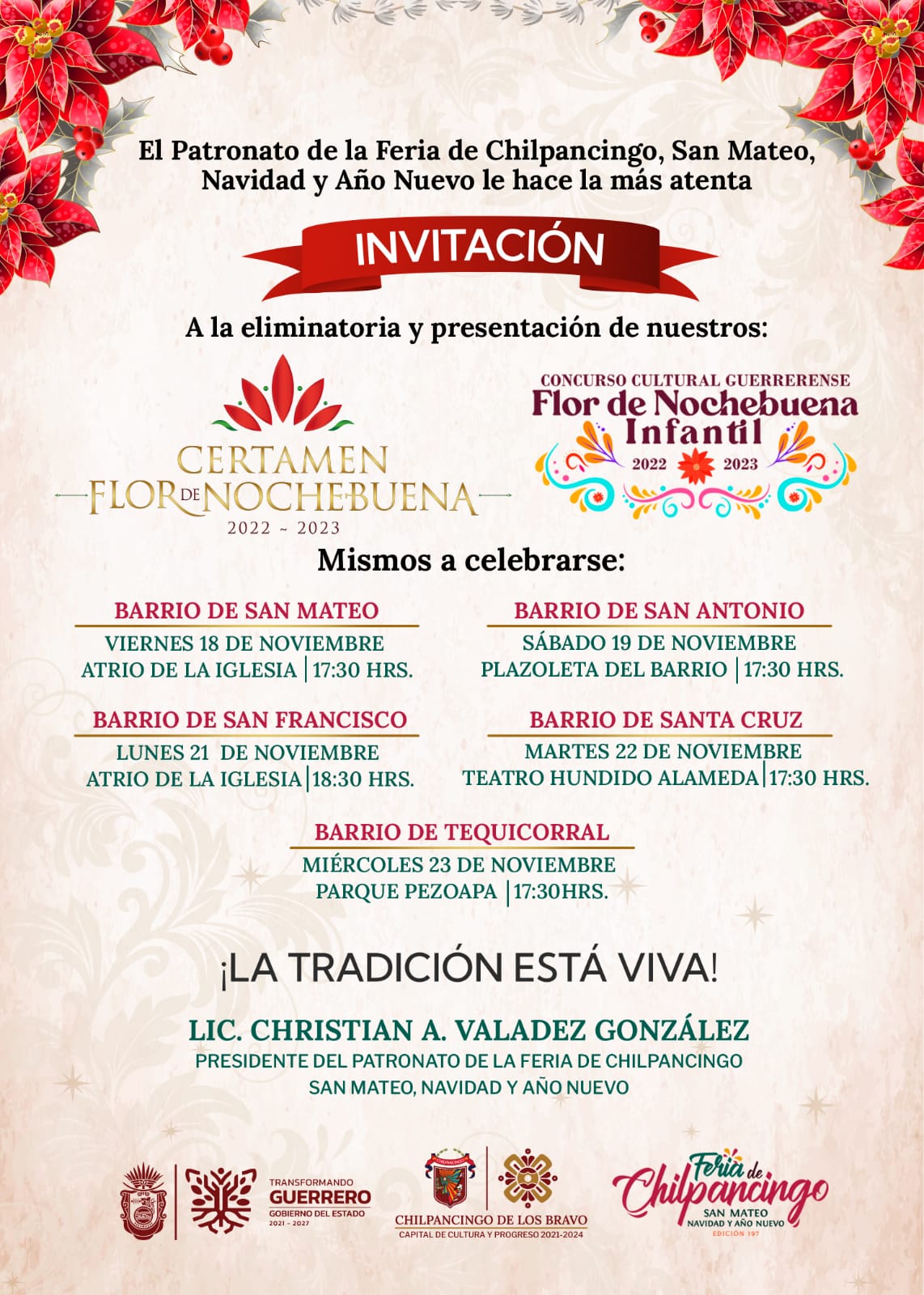 Arrancan certámenes internos Flor de Nochebuena