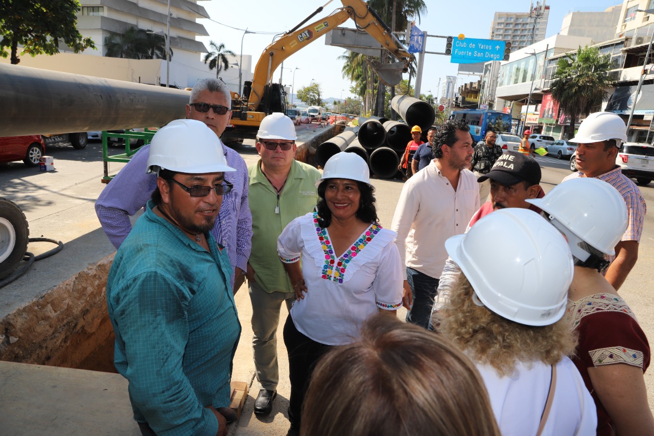 Resalta Abelina López «inversión histórica» en rehabilitación de colectores de Acapulco