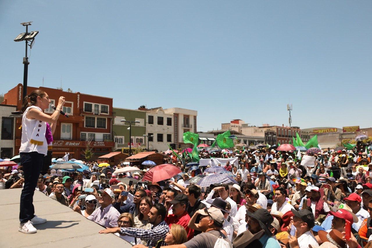 México no quiere la regresión, quiere continuidad de la 4T: Claudia en Pachuca