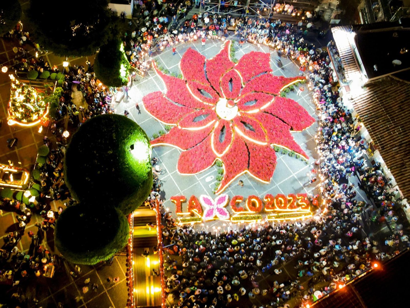 Vibra Taxco con la monumental “Flor de Cuetlaxochilt”