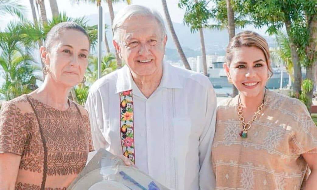 Recibe Evelyn Salgado a AMLO y Claudia Sheinbaum en Acapulco