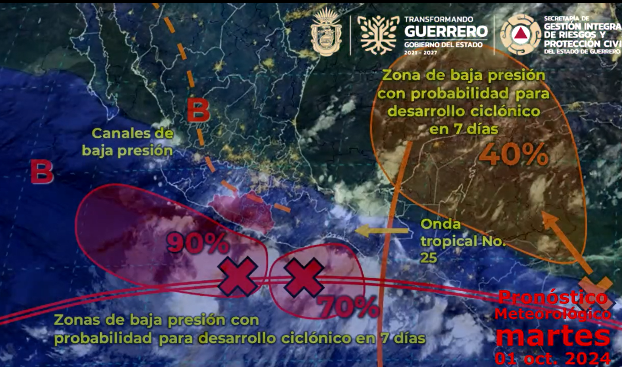 ALERTA: Dos zonas de bajas presión generarán lluvias… ¡y podrían unirse en un ciclón!