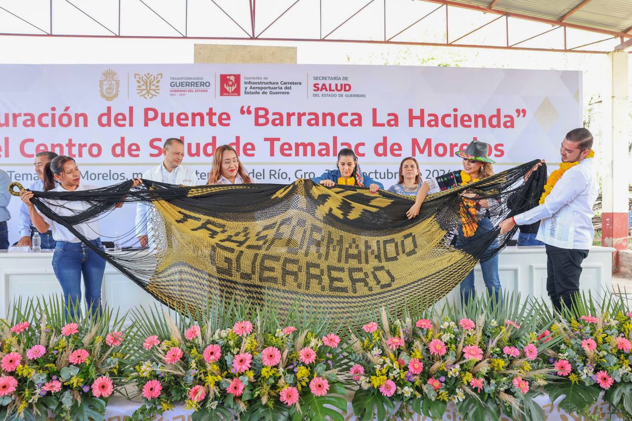 Es 2024 «el Año de las Obras»: Evelyn Salgado al entregar un centro de salud y un puente vehicular en Atenango del Río