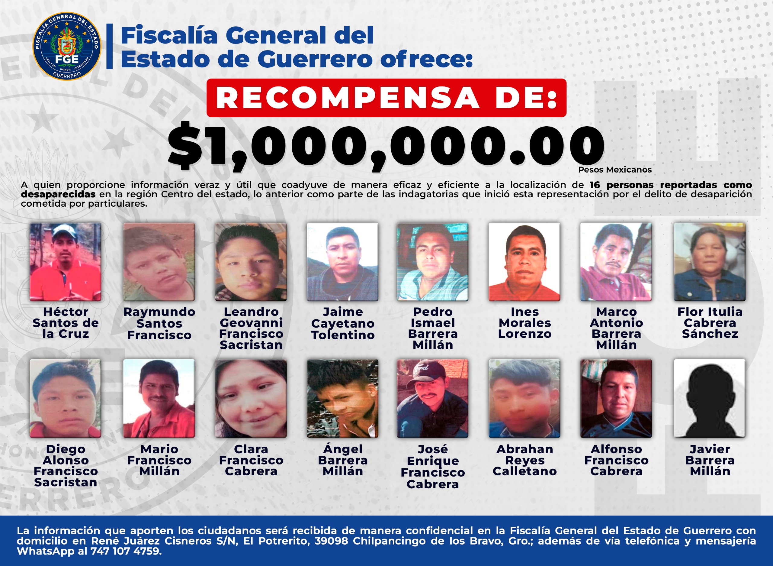 Ofrece la FGE millonaria recompensa por familia desaparecida