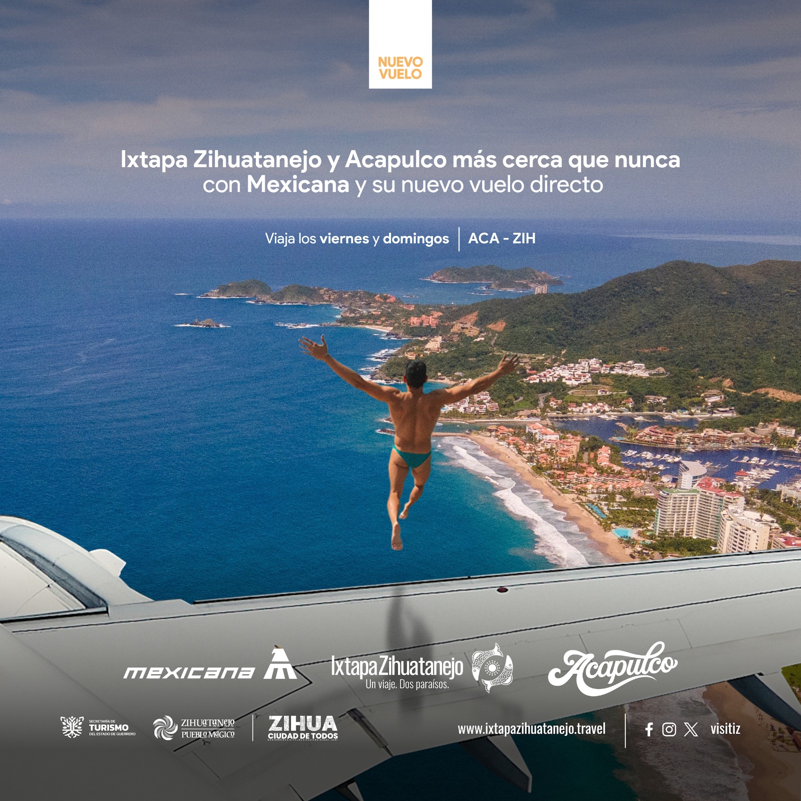 Oficial: nuevo vuelo redondo Acapulco – Ixtapa & Zihuatanejo