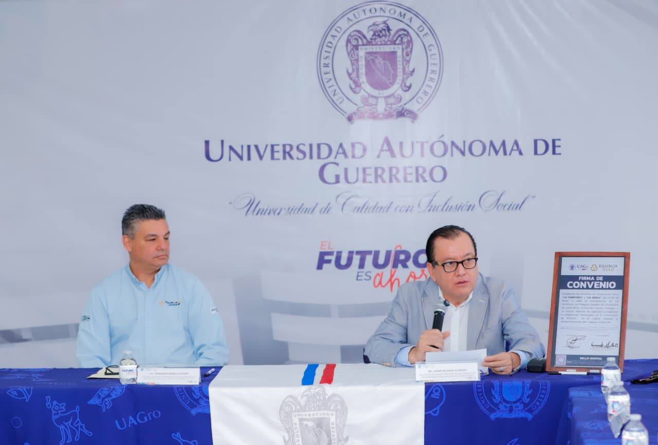 Firman UAGro y Minera Los Filos convenio para impulsar la profesionalización estudiantil